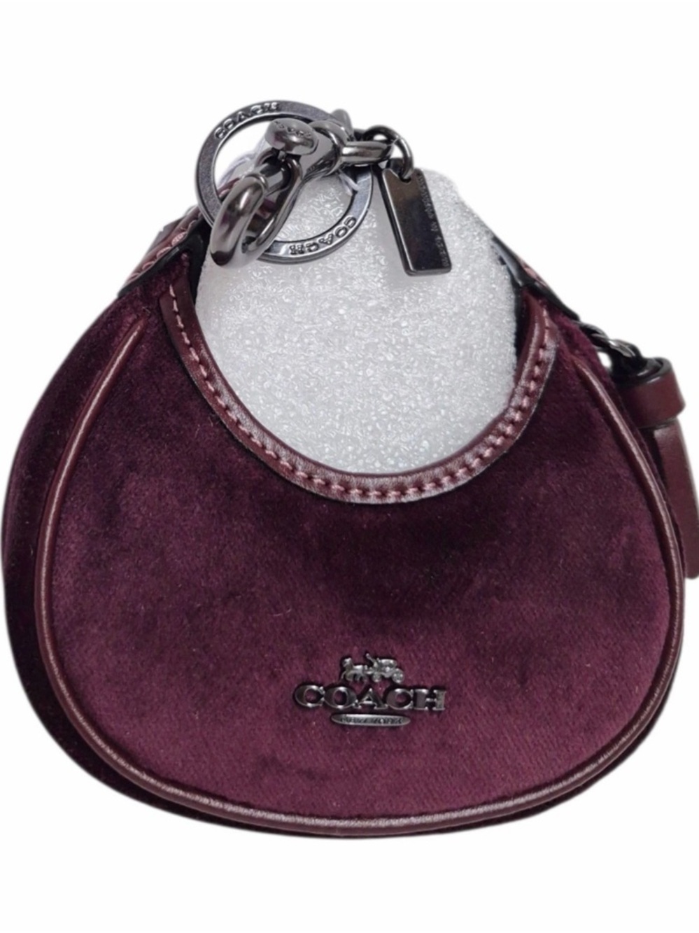 Coach Plum Velvet Mini Bag Charm with Tassel - Picture 4 of 4
